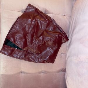 Small Burgundy Pleather Mini Skirt